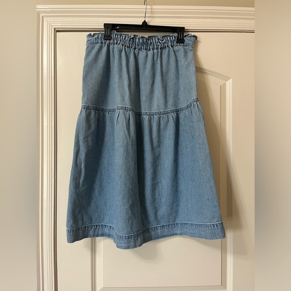 Madewell Pull-On Denim Skirt in Normandie Wash - Picture 4 of 6